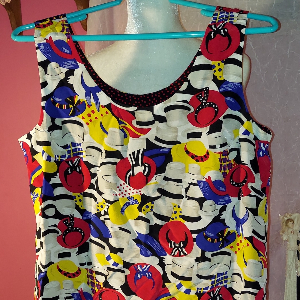 Womans Tank Top Reversible size Large One of a Kind! Hat Lover